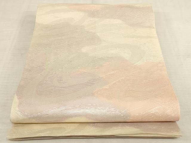 平和屋着物＊夏物　六通柄　本袋帯　流水文　銀糸　正絹　逸品　AAAU5987pf