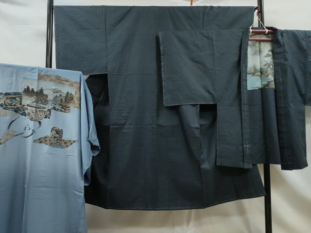 平和屋着物■男性 本場大島紬 アンサンブル・長襦袢セット 100亀甲 正絹 逸品 CAAR7051dy