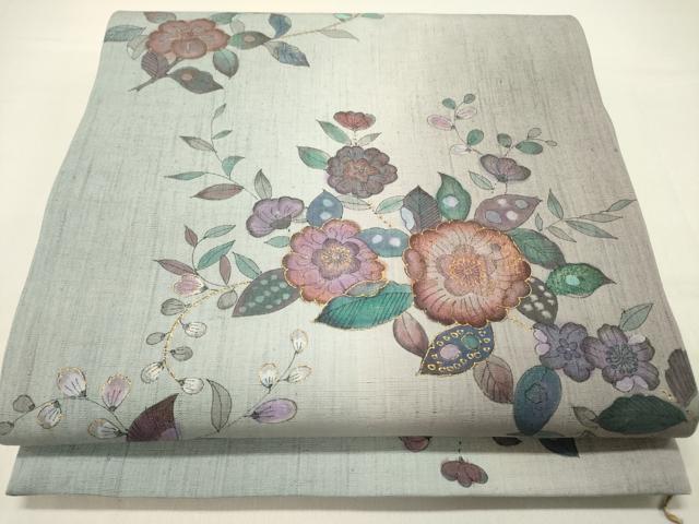 平和屋着物●太鼓柄袋帯 作家物 紬地 辻が花 金彩 正絹 逸品 未使用 DABD0361op