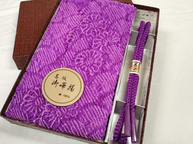 平和屋着物●和装小物 帯締め・帯揚げセット 中抜き絞り 青海波 菊 逸品 未使用 DAB...