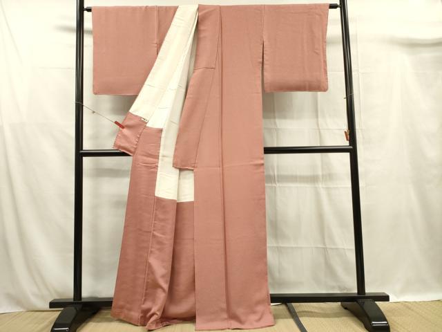 平和屋の平和屋着物■上質な色無地 霞地紋 遠州茶色 正絹 逸品 DABF0900ya｜アングル3