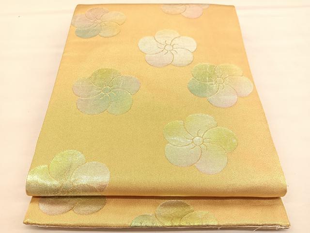 平和屋着物●龍村織物　六通柄袋帯　名月梅花文　金銀糸　正絹　逸品　BAAU1876hv