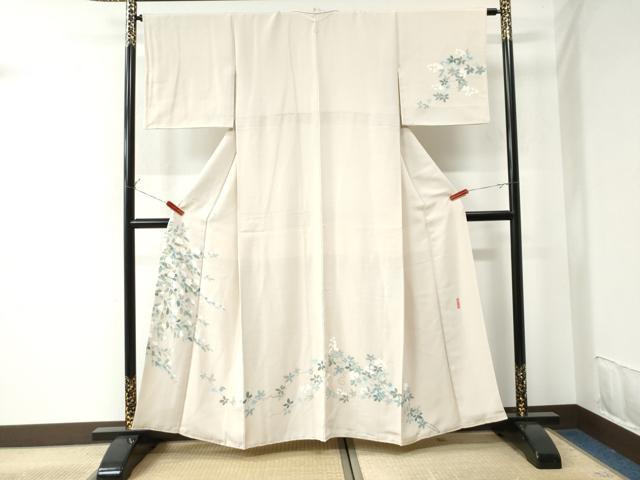 平和屋着物●訪問着　友禅　作家物　枝花文　正絹　逸品　CAAU2454yc