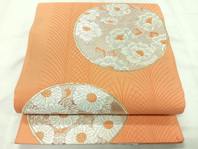 平和屋着物◎六通柄袋帯　唐織　花丸文　金銀糸　正絹　逸品　CAAY5337nb