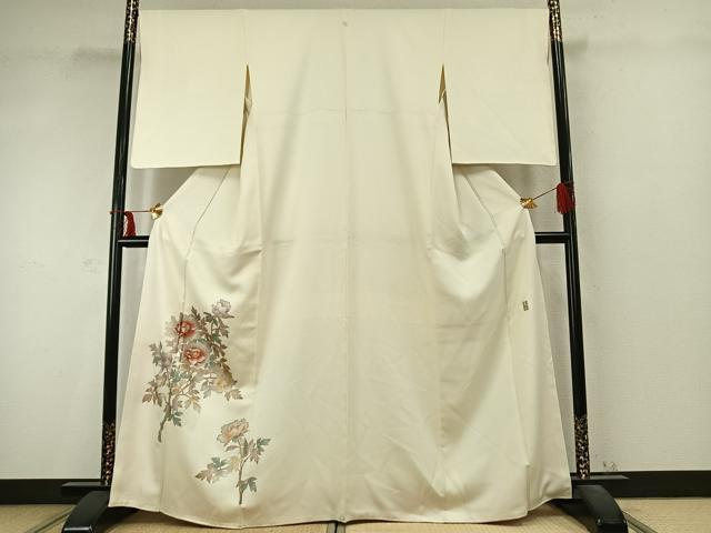 平和屋着物●金彩友禅　卓越技能者・名工・和田光正　訪問着　枝花文　金銀彩　正絹　逸品　AABD0541fy