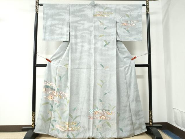 乐天商城 - 平和屋着物●訪問着　エ霞花蝶丸文　たたき染め　正絹　逸品　CAAU2457yc