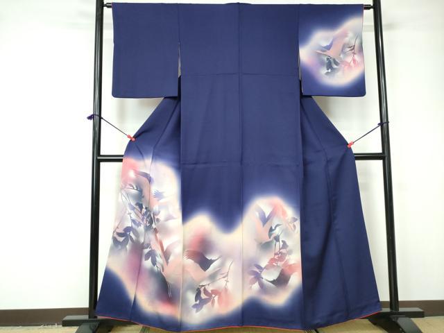 Full-Length Under-Kimono - 平和屋着物■訪問着　風景シルエット文　暈し染め　金彩　正絹　逸品　DABD4139qa