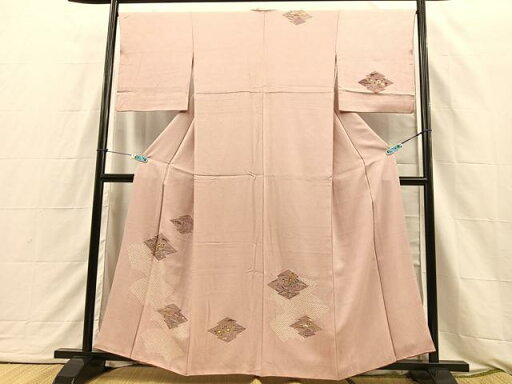 平和屋着物■訪問着 絞り 松皮菱風景花文 金彩 正絹 逸品 BAAQ3126sa 平和屋着物■訪問着 絞り 松皮菱風景花文 金彩 正絹 逸品 BAAQ3126sa