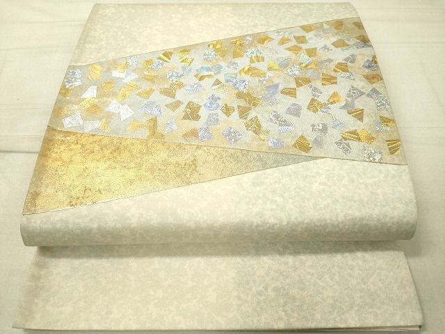 平和屋着物◎太鼓柄袋帯　泊散らし文　金彩　逸品　DAAI3647tw