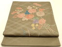 平和屋着物◎太鼓柄袋帯 草花文 正絹 逸品 DAAP2146qa