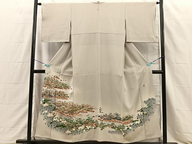 平和屋着物■豪華色留袖 友禅 作家物 樹林風景花文 暈し染め 正絹 逸品 BAAQ3124sa