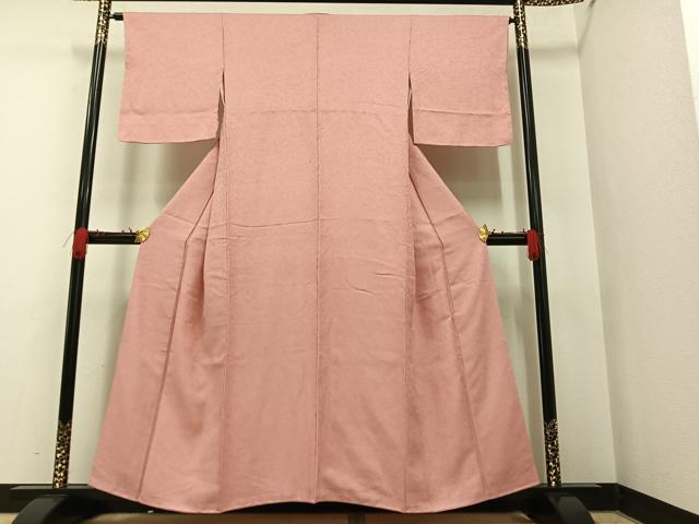 平和屋着物■上質な色無地 珊瑚色 正絹 逸品 AAAQ8805ph