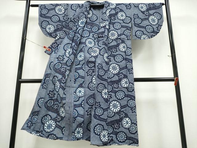 平和屋の平和屋着物∴夏物 浴衣 流水菊文 リップル生地 綿 逸品 CABD2775ng｜アングル3