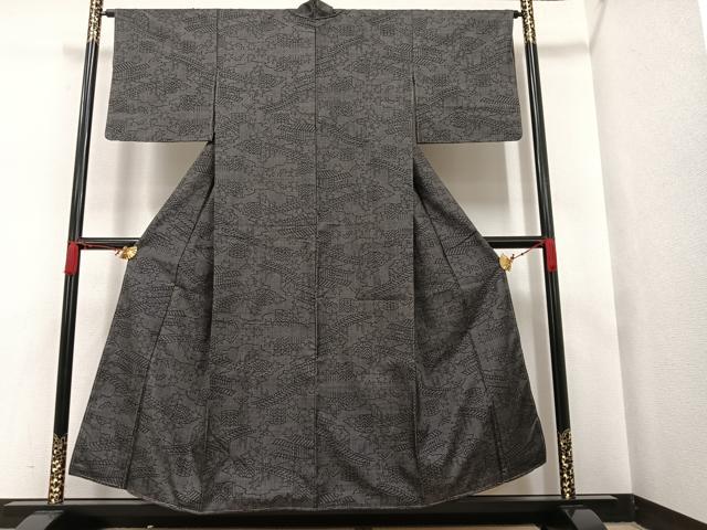 平和屋着物■本場大島紬 7マルキ 渡り橋風景楓文 正絹 逸品 AAAQ8810ph