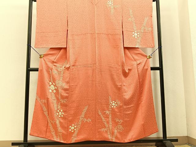 平和屋着物■訪問着 絞り 花竹文 正絹 逸品 BAAL7903xa