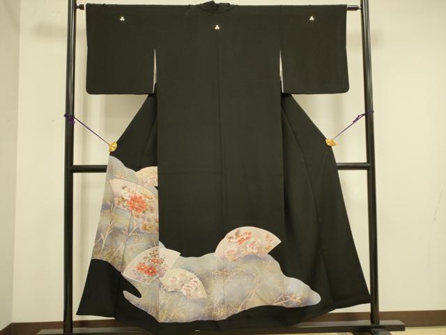 平和屋着物■豪華黒留袖　駒刺繍　地紙花鳥文　金彩　正絹　逸品　DABA6560op...