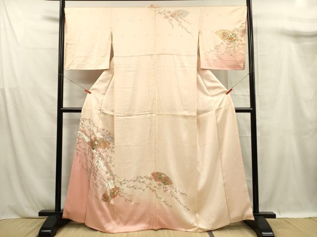Kimono - 平和屋着物■訪問着　地紙花文　暈し染め　金彩　正絹　逸品　DABF0957cd