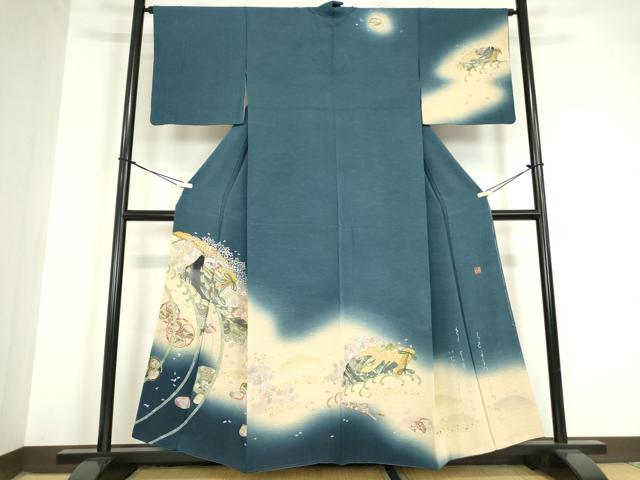 平和屋着物●訪問着 作家物 源氏物語 暈し染め 金彩 正絹 逸品 DAAY9782az