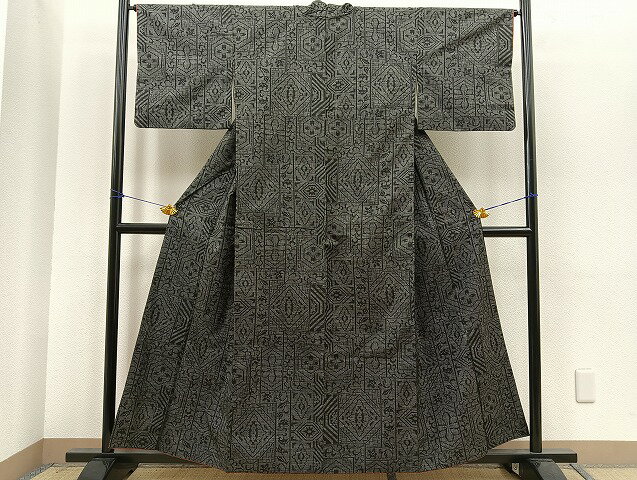 平和屋着物■上質な紬 吉祥花文 逸品 BAAK9085yt