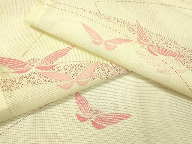 Summer Wear - 平和屋着物＊夏物　小紋　絽　舞蝶文　洗える着物　CAAS0635vp