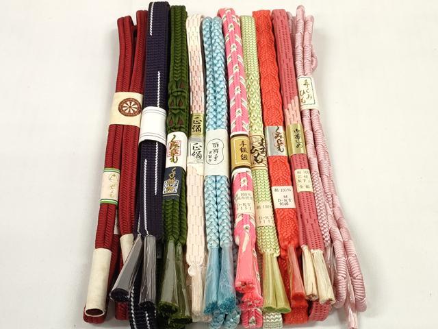 平和屋着物●和装小物　帯締め10本セット　組紐　冠組　金糸　逸品　未使用　DABC1199zzz