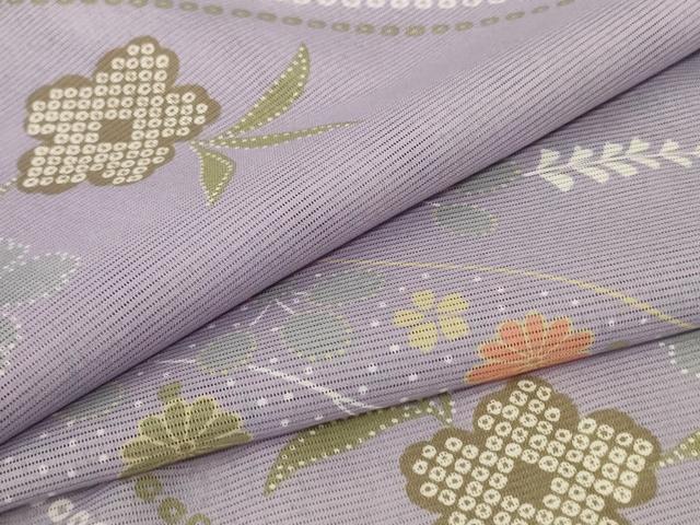 Full-Length Under-Kimono - 平和屋着物＊夏物　小紋　絽　草花文　洗える着物　AABE2619jd