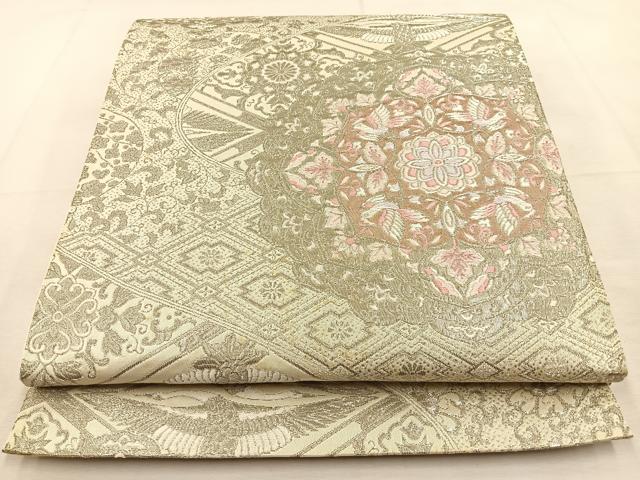 平和屋着物◎六通柄袋帯　唐織　正倉院古代裂　プラチナ箔　正絹　逸品　BAAU3049hj