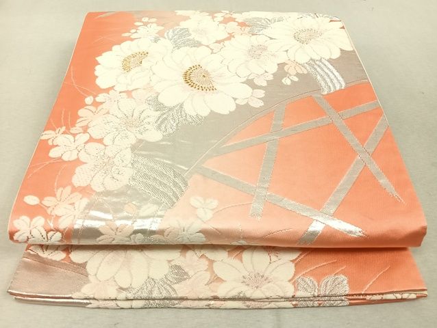 平和屋着物◎六通柄袋帯　唐織　花籬文　金銀糸　正絹　逸品　AAAK7459Bcy