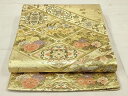 平和屋着物■佐賀錦 六通柄袋帯 花鳥菱唐草文 金糸 正絹 逸品 AAAL3508Awj
