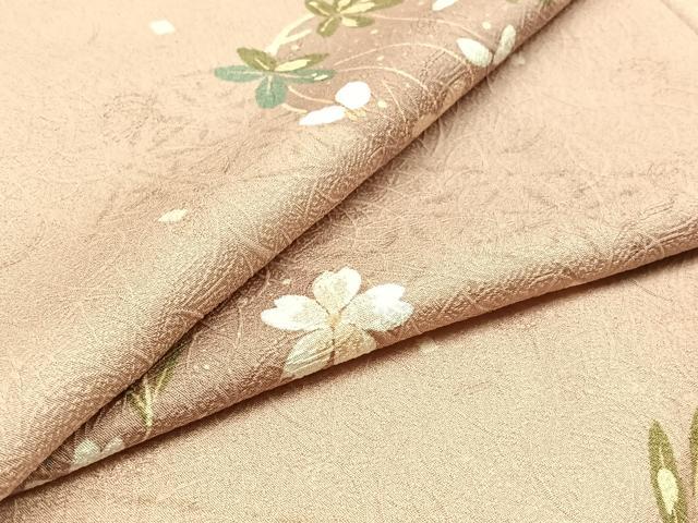 平和屋着物▽小紋　単衣　花丸文　洗える着物　AABC6793jh