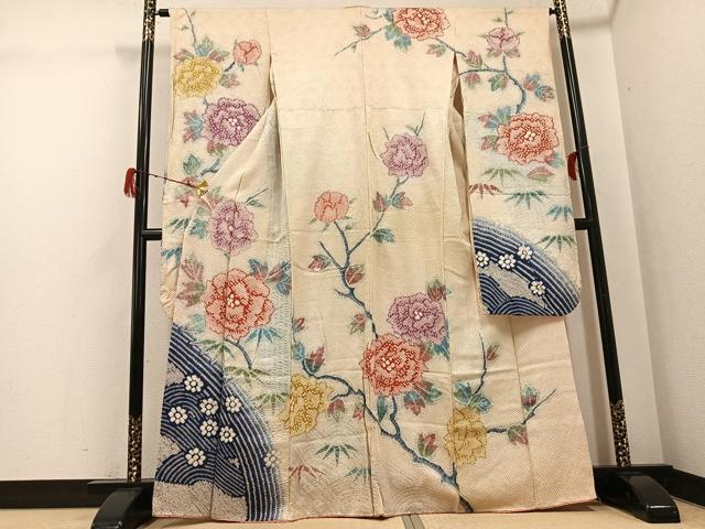 Full-Length Under-Kimono - 平和屋着物●豪華振袖　総絞り　草花文　正絹　逸品　AABG9035ph