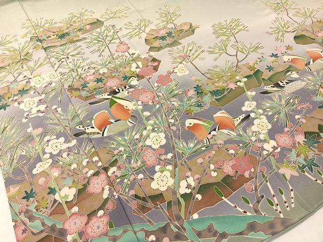 平和屋着物●豪華色留袖　友禅　作家物　鴛鴦枝梅松文　暈し染め　正絹　逸品　CABB5015vp heiwaya-11037782 平和屋 サンプル画像3