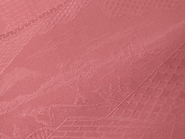 平和屋着物■上質な色無地 色紙重ね風景地紋 薄紅色 正絹 逸品 CABB7386dy