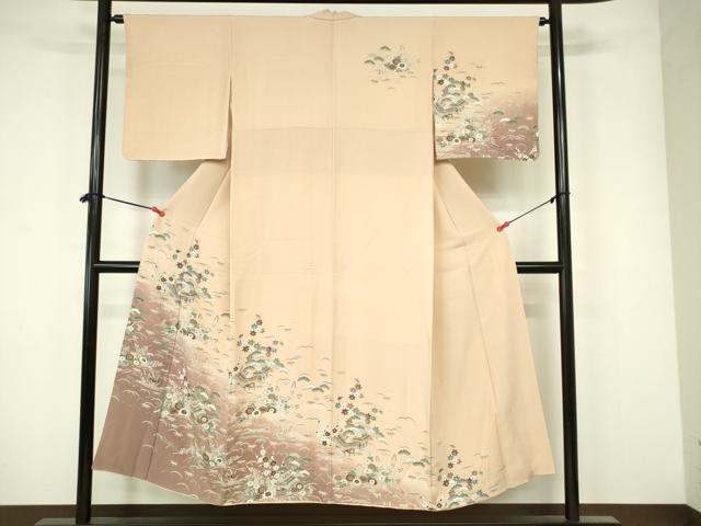 平和屋着物■訪問着　立波風景文　暈し染め　正絹　逸品　DAAX7461qp