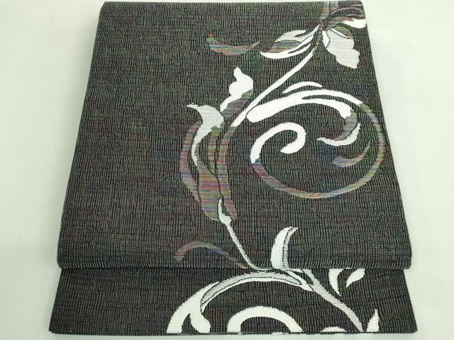 平和屋着物●極上　六通柄袋帯　萬次郎　唐草文　金糸　逸品　DZAB3987kh6