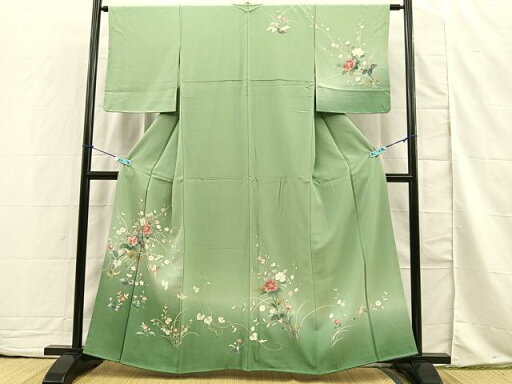 平和屋着物■訪問着 友禅 花唐草文 暈し染め 正絹 逸品 BAAQ3218sa 平和屋着物■訪問着 友禅 花唐草文 暈し染め 正絹 逸品 BAAQ3218sa