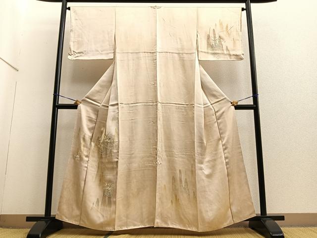 平和屋着物■訪問着 刺繍 花籠文 暈し染め 正絹 逸品 BAAQ7504ev