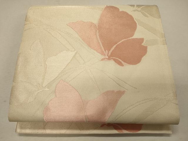 平和屋着物＊夏物　六通柄袋帯　芝舞蝶文　銀糸　正絹　逸品　未使用　CAAW8876oy