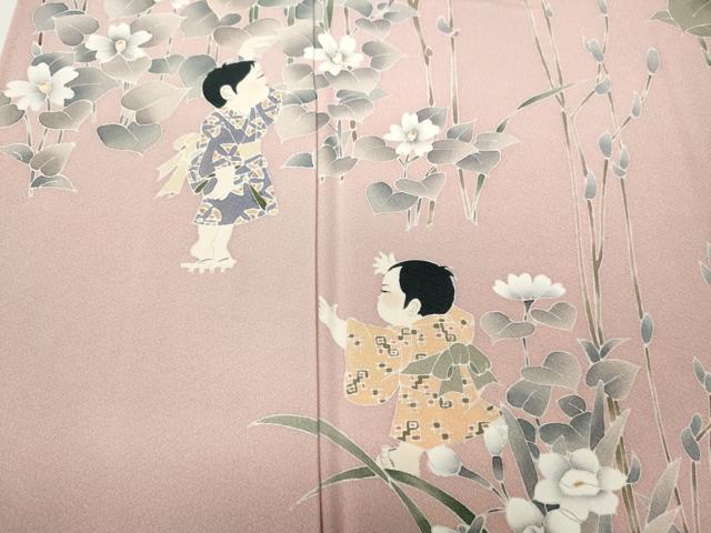 平和屋着物●訪問着　友禅　作家物　童子遊び　草花文　正絹　逸品　CABC2031ut heiwaya-11043292 平和屋 サンプル画像3