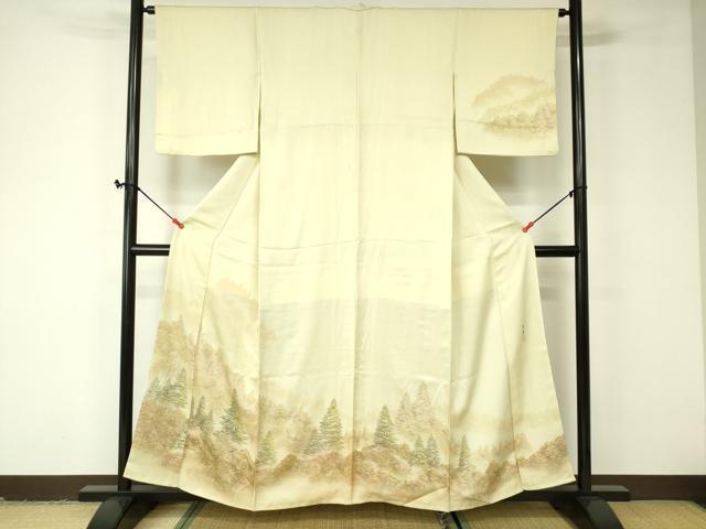 平和屋着物■訪問着 作家物 遠山文 暈し染め 正絹 逸品 DAAQ5366cm