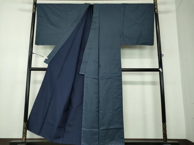 平和屋着物●男性　紬　アンサンブル　キングサイズ　長羽織　100亀甲　総詰め　正絹　逸品　未使用　DABA1874ps
