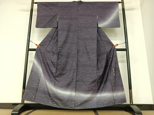 Kimono - 平和屋着物●本場染大島紬　訪問着　草木小紋　雪華　正絹　逸品　AAAZ7375zg