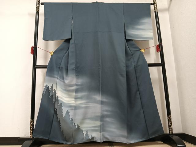 Rakuten - 平和屋着物●訪問着　樹林シルエット　暈し染め　正絹　逸品　AABG8523ph