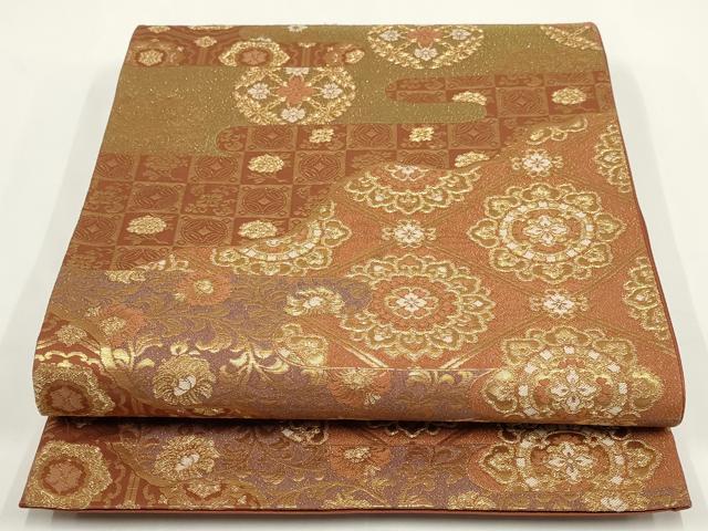 Rakuten - 平和屋着物▼六通柄袋帯 有職文 金糸 正絹 逸品 AABI3626wj