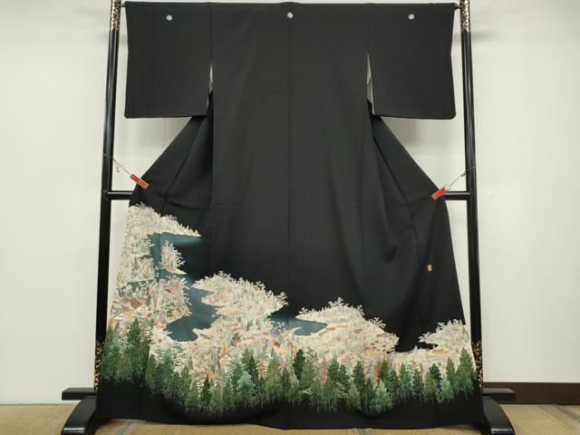 Rakuten - 平和屋着物●本加賀友禅作家　柿本市郎　黒留袖　風景草花文　正絹　逸品　CABC2032ut