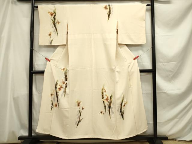 Kimono - 平和屋着物■訪問着　手描き　草花文　正絹　逸品　DABE0043ya