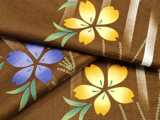 平和屋着物∴夏物 浴衣 綿紅梅 舞花間道 綿 逸品 CABB6548ng