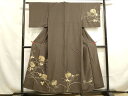 平和屋着物■訪問着 刺繍 葡萄蔦の葉文 動物花文 金銀彩 正絹 逸品 DAAO4971tw