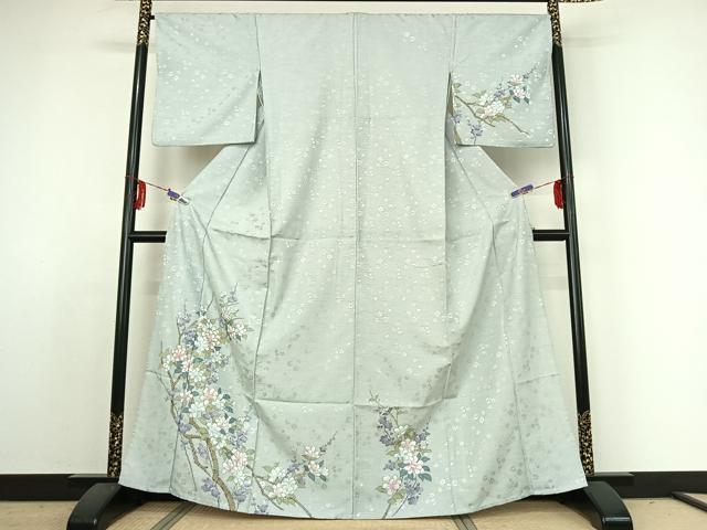乐天商城 - 平和屋着物▽訪問着　単衣　枝花文　金彩　洗える着物　AABE4012jh