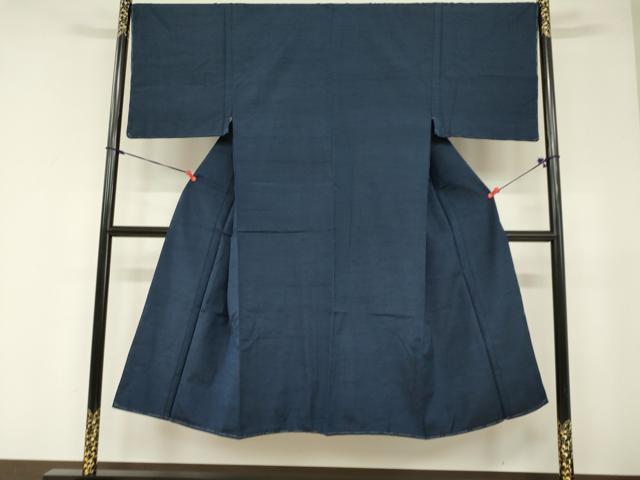 平和屋着物■男性 紬 紺青色 正絹 逸品 未使用 DAAO4479ma